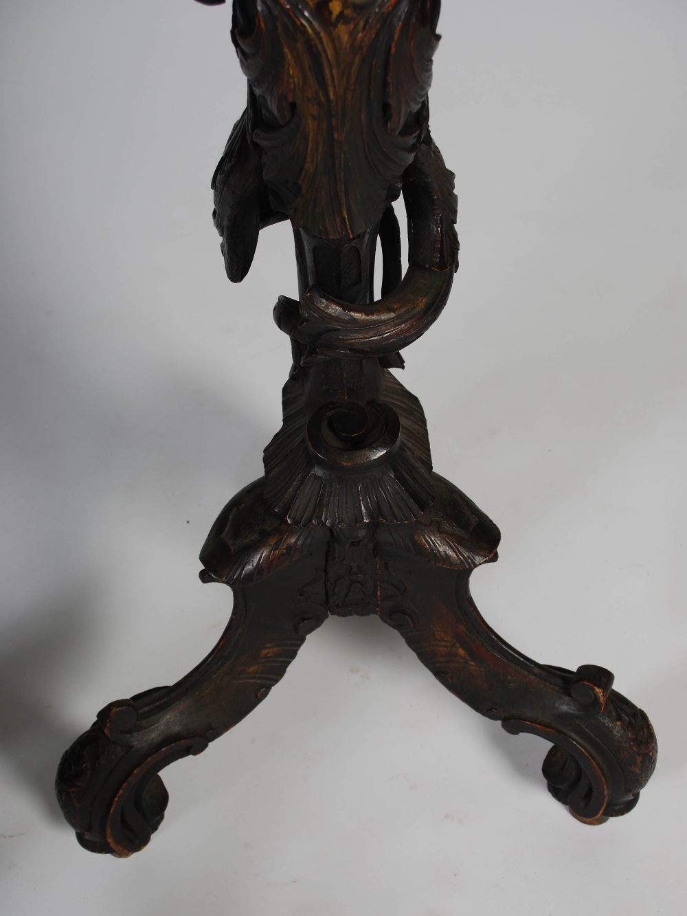 A pair of late 19th/early 20th century carved and stained wood blackamoor torcheres, the shaped - Image 4 of 8