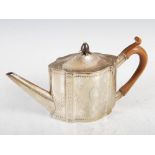 A George III silver teapot, Edinburgh, 1784, makers mark of PR probably that of Patrick Robertson,