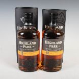 Two boxed bottles of Highland Park single malt Scotch Whisky aged 12 years, 40%vol., 70cl., (2).