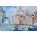 David Prophet Ramsay (1888-1944) Santa Maria Della Salute, Venice oil on board, signed lower left