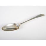 A George III Irish silver serving spoon, Dublin, 1789, makers mark JO for John Osborne, Old