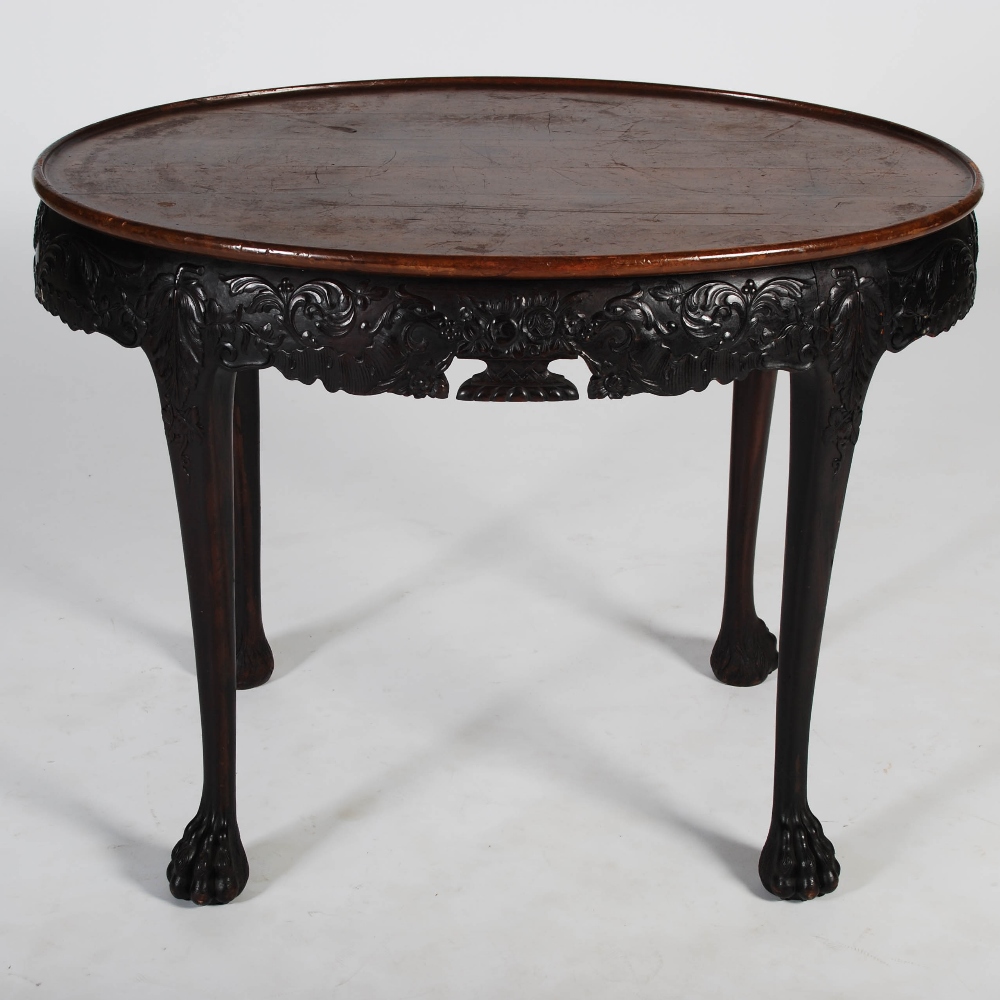 A George III style Irish mahogany silver table, the oval shaped top with a slightly dished edge, - Image 2 of 4