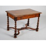 An 18th century style walnut centre table, the rectangular top with oyster veneered border above a