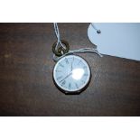 A 15CT GOLD CASED OPEN FACED POCKET WATCH WITH WHITE ROMAN NUMERAL DIAL