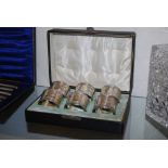 SET OF SIX BIRMINGHAM SILVER NAPKIN RINGS IN FITTED CASE, NUMBERED 1 - 6
