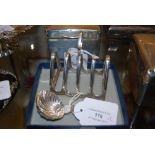 SHEFFIELD SILVER CADDY SPOON WITH SHELL SHAPED BOWL, MAKERS MARK TB & S, TOGETHER WITH A