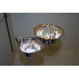 SHEFFIELD SILVER SUGAR BOWL AND MATCHING CREAM JUG, MAKERS MARK HA