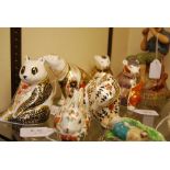 SIX ROYAL CROWN DERBY ANIMAL FIGURES TO INCLUDE MEADOW RABBIT, PANDA, ASSORTED BEARS