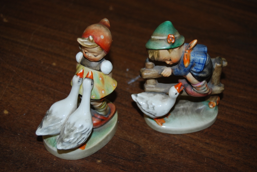 TWO GOEBEL FIGURE GROUPS - GIRL AND GEESE, BOY AND GOOSE