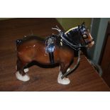 BESWICK FIGURE OF A CLYDESDALE HORSE WITH BRIDLE
