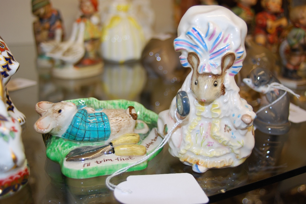 BESWICK BEATRIX POTTER FIGURE - LADY MOUSE AND BESWICK KITTY MACBRIDE, LAZY BONES FIGURE 2530