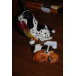 ROYAL DOULTON FIGURE OF A SPANIEL AND COCK PHEASANT HN1138, TOGETHER WITH A ROYAL DOULTON DOUBLE DOG