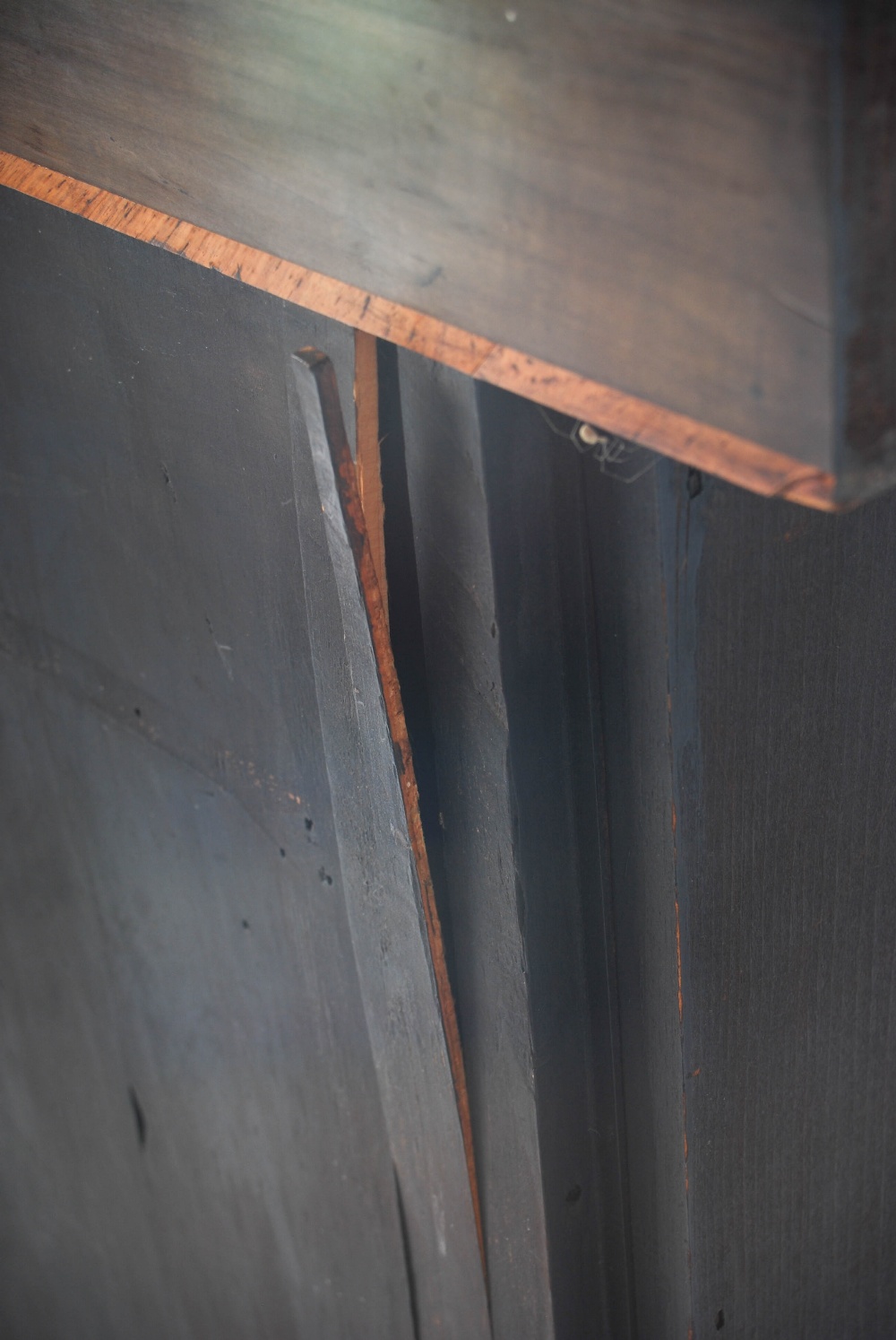 A Victorian ebonised and marquetry inlaid side cabinet, the rectangular top above a frieze inlaid - Image 9 of 9