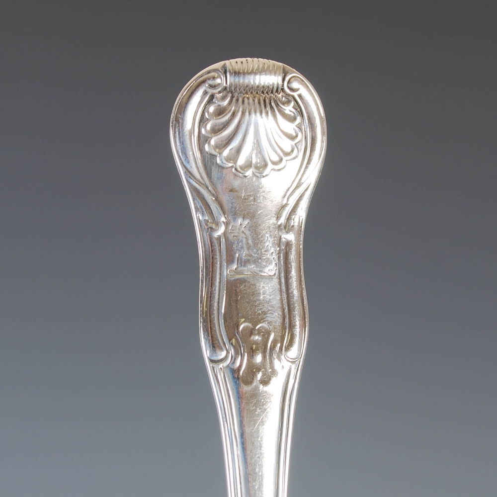 A part suite of George III silver Kings pattern flatware, London, 1818 and later, makers mark of - Image 8 of 9