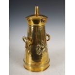 An unusual brass twin handled milk churn inscribed 'SPECIAL COWS KEPT FOR THE NURSERY & INVALIDS',