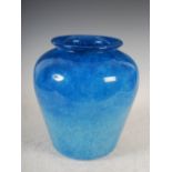 A Monart vase, shape HF, mottled blue glass, 24cm high.