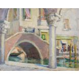 Early 20th century Scottish School A Venetian canal scene oil on board 40.5cm x 50.5cm