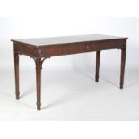 A George III mahogany serving table, the rectangular top with an oval egg and dart type carved edge,