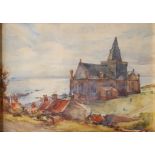 Robert Hope RSA (1869-1936) St. Monans Church watercolour, signed lower left 24cm x 34cm