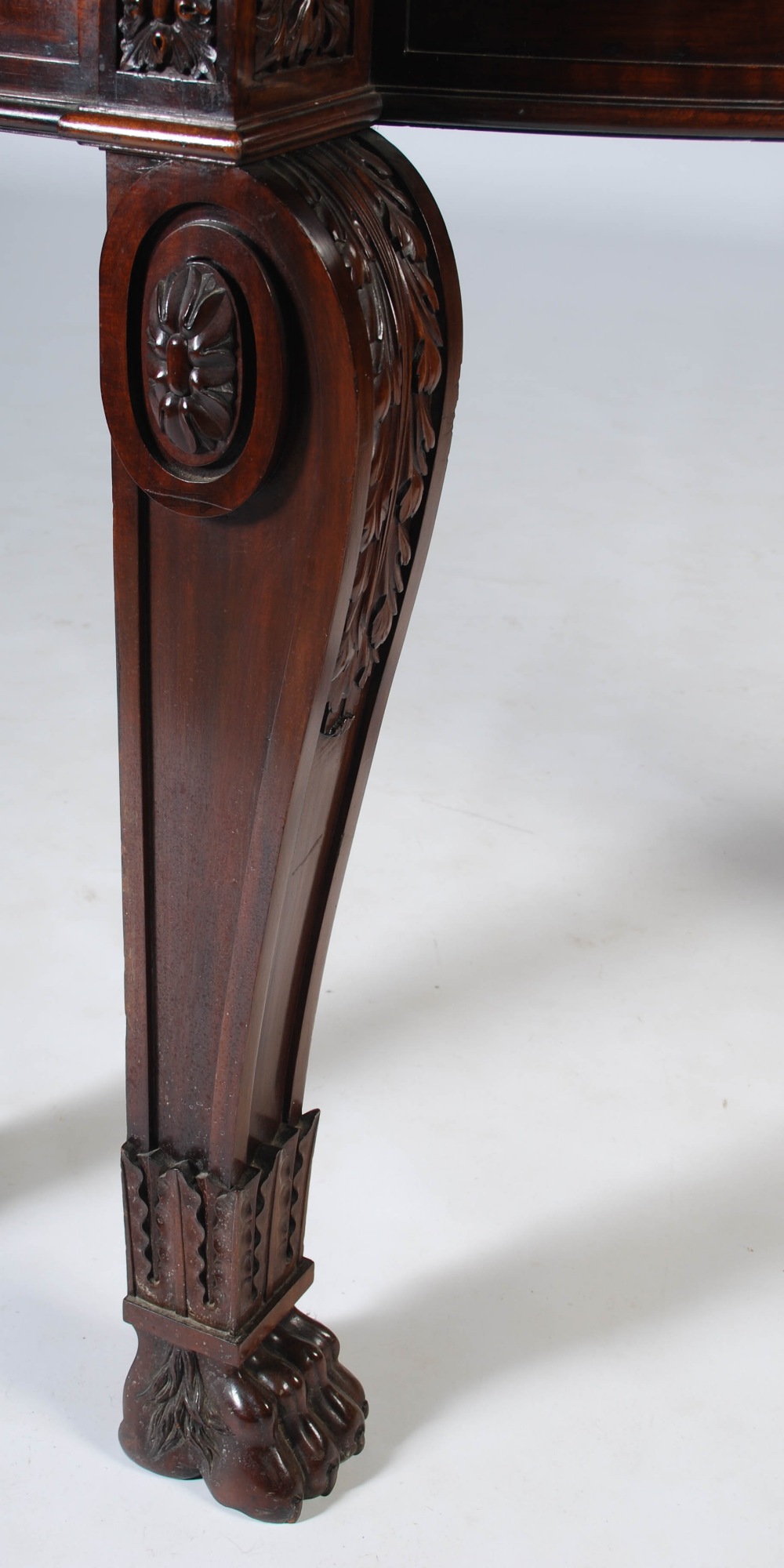 An impressive William IV mahogany serving table, the shaped rectangular top above two blind frieze - Image 8 of 18