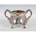 A Victorian silver twin handled sugar bowl, London, 1872, makers mark of Frederick Elkington,