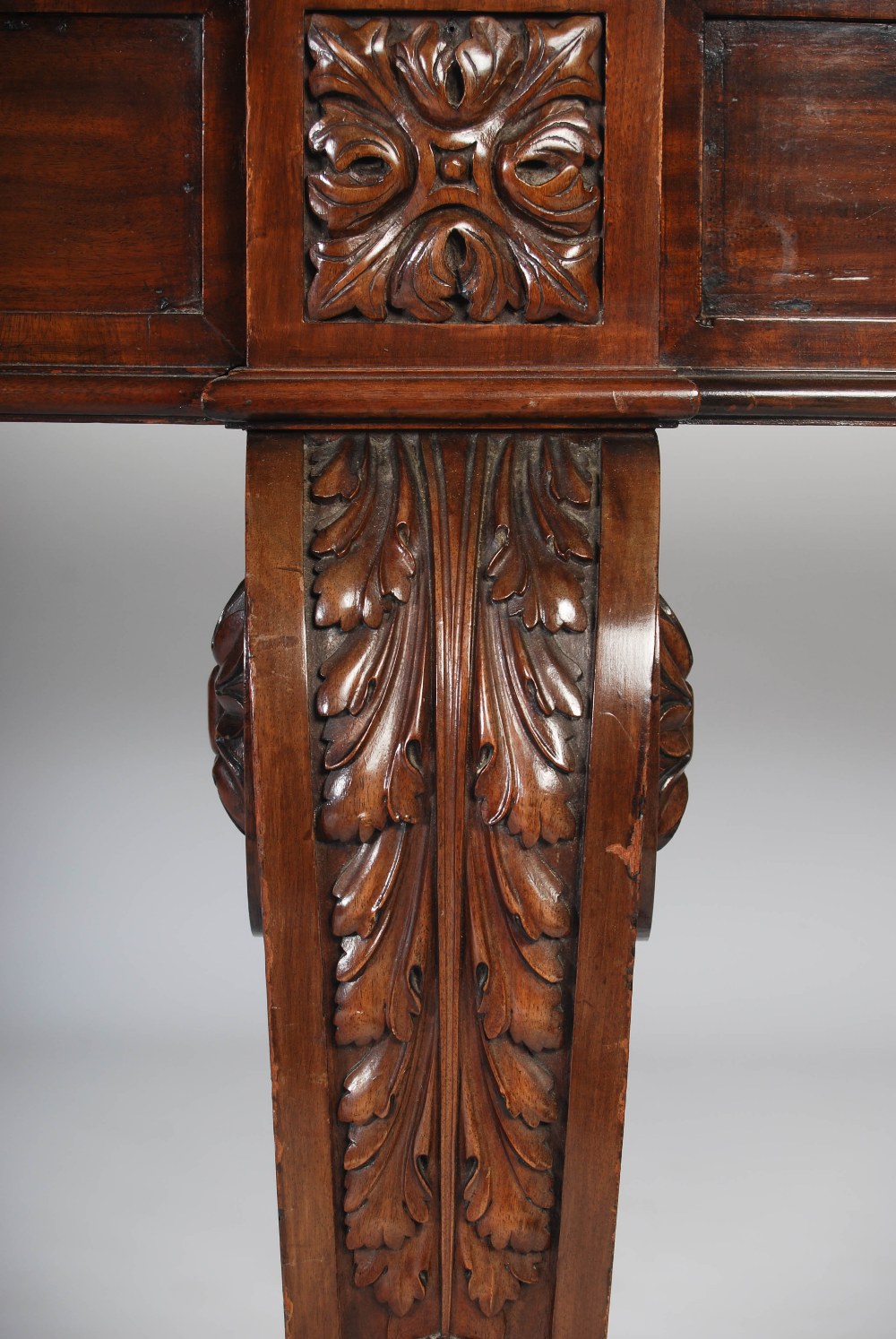 An impressive William IV mahogany serving table, the shaped rectangular top above two blind frieze - Image 17 of 18