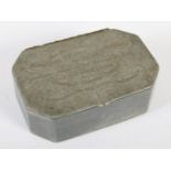 A late 18th/early 19th century octagonal shaped pewter box of Napoleonic interest, the cover