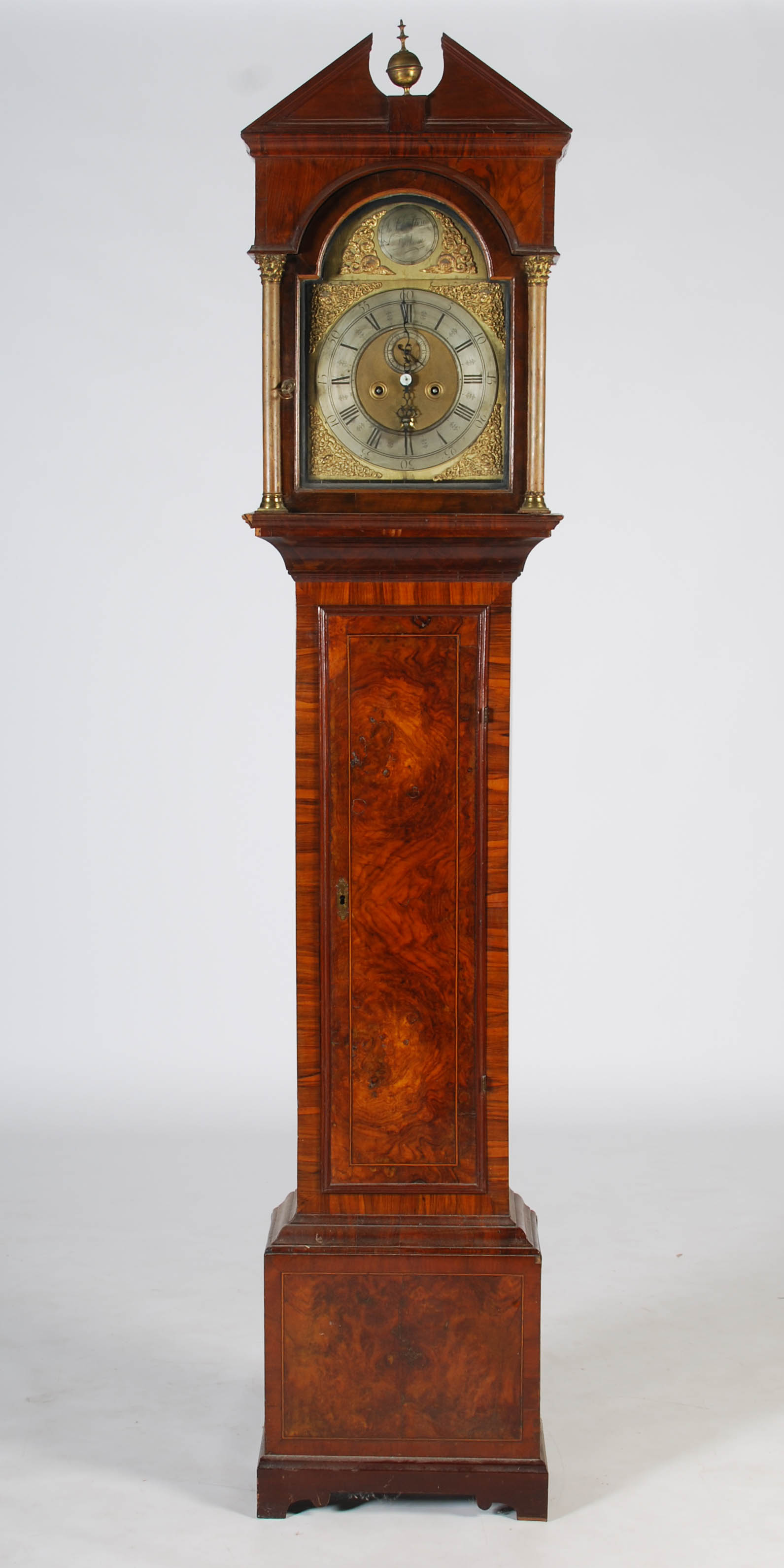 A George III walnut longcase clock, Jn. Charlton, Durham, the brass dial with silvered chapter