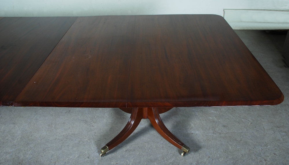 A 19th century mahogany twin pedestal dining table converting to two square snap top pedestal tables - Image 5 of 12