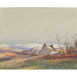 David West RSW (1868-1936) November Evening Moor, Near Fochabers watercolour, signed lower right and