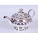A George IV silver bachelors teapot and cover, London, 1826, makers mark of RE over EB for Rebecca
