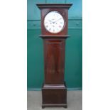 A George III mahogany longcase clock of small proportion, John Hamilton, Glasgow, the circular