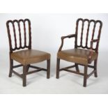 A set of fourteen late 19th century mahogany dining chairs in the George III style, comprising;