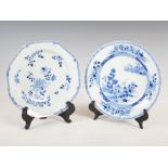 Two pieces of Chinese blue and white porcelain, Qing Dynasty, comprising; an octagonal shaped soup