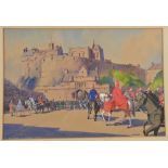 Mackay (Scottish mid 20th century) The 1951 Tattoo at Edinburgh Castle watercolour, signed lower