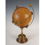 An early 20th century French brass Empire clock, 'Patent 19460', on tapered cylindrical column and