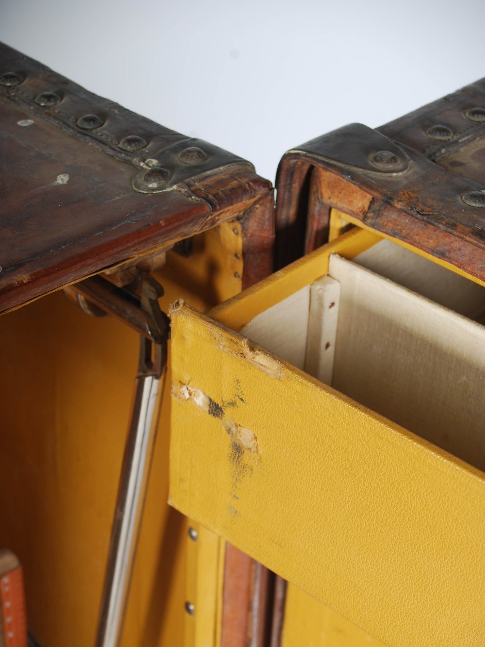 An early 20th century Louis Vuitton brown leather wardrobe trunk or malle armoire, opening to a - Image 17 of 18