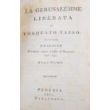 Torquato Tasso, La Gerusalemme Liberata, volumes I & II, Venezia 1811, with gilt tooled leather