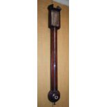 A George III mahogany stick barometer, Somalvico, Lione & Co. 125 Holbn. Hill, London, with silvered