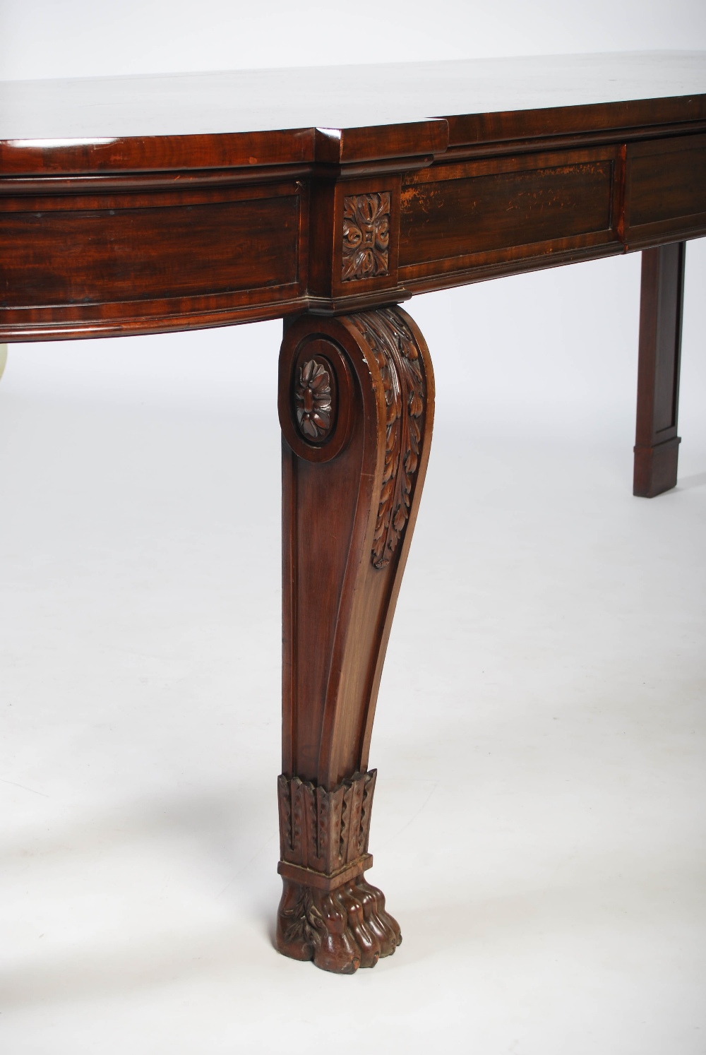 An impressive William IV mahogany serving table, the shaped rectangular top above two blind frieze - Image 15 of 18