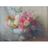 Harry Windsor Fry (20th century) Still life with mixed roses oil, signed lower right 43cm x 59cm