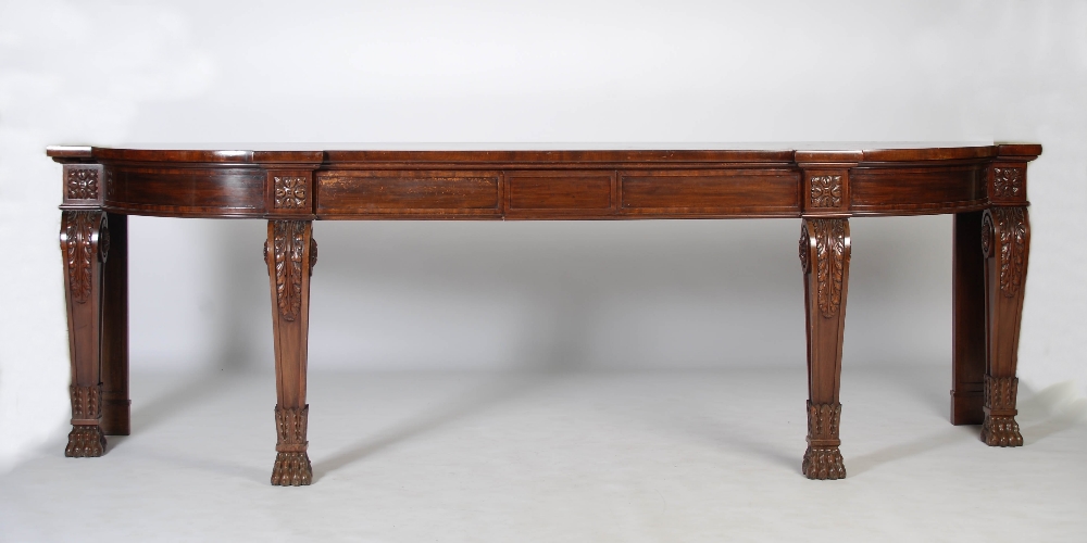 An impressive William IV mahogany serving table, the shaped rectangular top above two blind frieze - Image 2 of 18