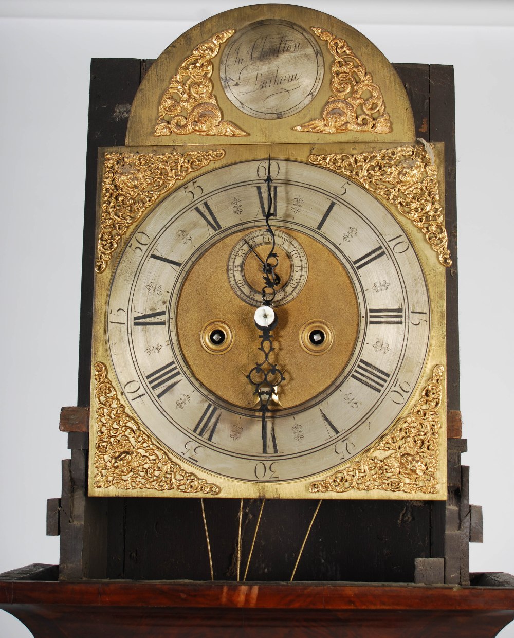 A George III walnut longcase clock, Jn. Charlton, Durham, the brass dial with silvered chapter - Image 3 of 6