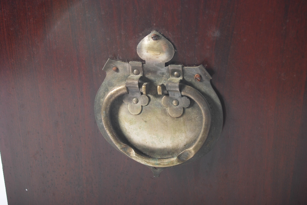 An early 20th century Arts & Crafts mahogany, white metal and copper mounted music cabinet, the - Image 9 of 9