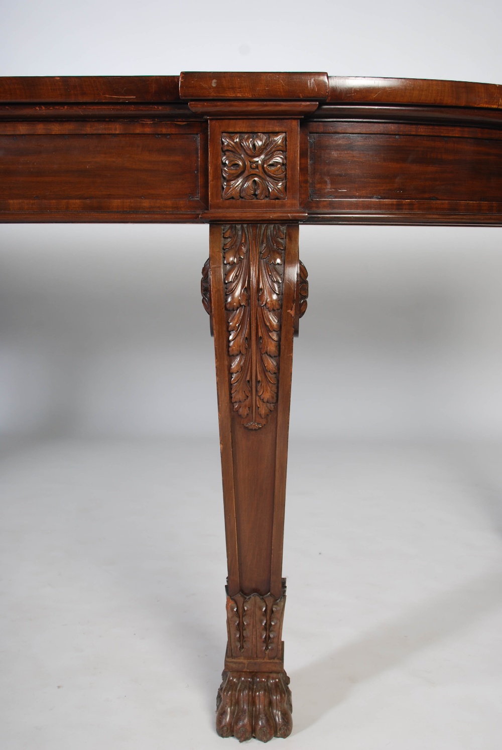 An impressive William IV mahogany serving table, the shaped rectangular top above two blind frieze - Image 16 of 18