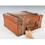 A late 19th/early 20th century oak, leather and brass bound cartridge box, Cogswell & Harrison Ltd.,