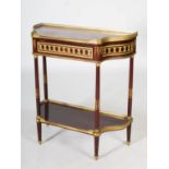 A late 19th century French mahogany and gilt metal mounted Louis XVI style console table, the