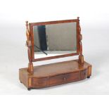 A 19th century mahogany and ebony lined dressing table mirror, the rectangular mirror plate within