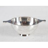 A George V silver presentation quaich of golfing interest, Sheffield, 1931, makers mark of