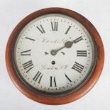 A 19th century mahogany cased wall clock, Harrods, Ltd, London, S.W., the 10" dial with Roman